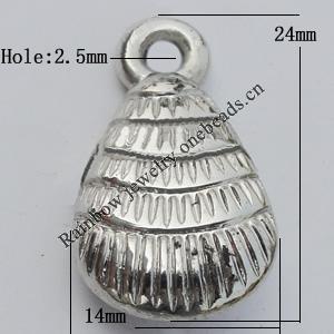 Jewelry findings, CCB plastic Pendant, 14x24mm, Hole:2.5mm sold By Bag