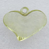 Transparent Acrylic Pendant, Heart 32x25mm Hole:3mm, Sold by Bag