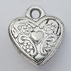 Jewelry findings, CCB plastic Pendant, Heart 15x17mm, Hole:2.5mm sold By Bag