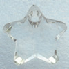 Transparent Acrylic Pendant, Star 28x28mm Hole:3.5mm, Sold by Bag