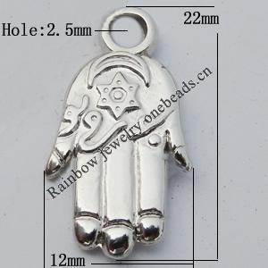 Jewelry findings, CCB plastic Pendant, Hand 12x22mm, Hole:2.5mm sold By Bag