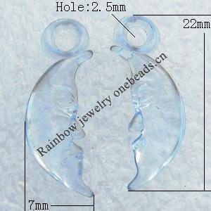 Transparent Acrylic Pendant, 7x22mm Hole:2.5mm, Sold by Bag