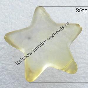 Transparent Acrylic Pendant, Star 26x26mm Hole:1mm, Sold by Bag