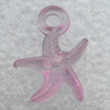 Transparent Acrylic Pendant, Star 15x20mm Hole:3mm, Sold by Bag