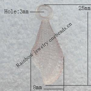 Transparent Acrylic Pendant, 8x25mm Hole:3mm, Sold by Bag