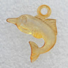 Transparent Acrylic Pendant, Fish 20x20mm Hole:2mm, Sold by Bag