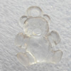 Transparent Acrylic Pendant, Bear 14x21mm Hole:3mm, Sold by Bag