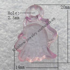 Transparent Acrylic Pendant, Hand 14x20mm Hole:2.5mm, Sold by Bag