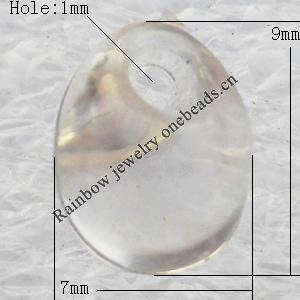 Transparent Acrylic Pendant, Teardrop 7x9mm Hole:2mm, Sold by Bag