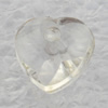 Transparent Acrylic Pendant, faceted Heart 8x4mm Hole:1mm, Sold by Bag