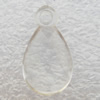 Transparent Acrylic Pendant, Faceted Teardrop 10x20mm Hole:2mm, Sold by Bag