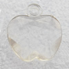Transparent Acrylic Pendant, Apple 16x18mm Hole:2mm, Sold by Bag