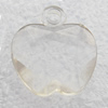 Transparent Acrylic Pendant, Apple 16x18mm Hole:2mm, Sold by Bag