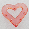 Transparent Acrylic Pendant, Hollow Heart 28x26mm Hole:1mm, Sold by Bag