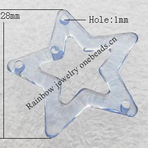 Transparent Acrylic Pendant, Hollow Star 28mm Hole:1mm, Sold by Bag