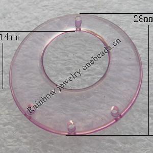 Transparent Acrylic Pendant, Donut O:28mm I:14mm, Sold by Bag
