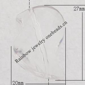 Transparent Acrylic Pendant, 20x27mm Hole:1mm, Sold by Bag