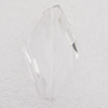 Transparent Acrylic Pendant, Twist Faceted Diamond 20x37mm Hole:2mm, Sold by Bag