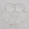 Transparent Acrylic Pendant, Flower O:32mm I:10mm Hole:2.14mm, Sold by Bag