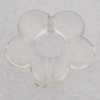 Transparent Acrylic Pendant, Flower O:32mm I:10mm Hole:2.14mm, Sold by Bag