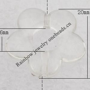 Transparent Acrylic Pendant, Flower O:20mm I:6mm, Sold by Bag