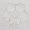Transparent Acrylic Pendant, Flower O:20mm I:6mm, Sold by Bag