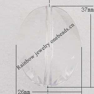 Transparent Acrylic Pendant, Flat Oval 37x26mm Hole:2mm, Sold by Bag