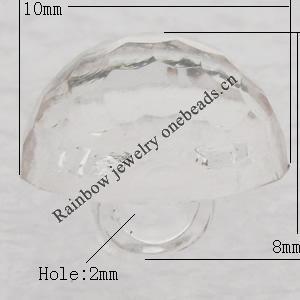 Transparent Acrylic Pendant, Mushroom  10x8mm Hole:2mm, Sold by Bag