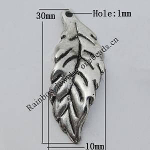 Jewelry findings, CCB plastic Pendant, Leaf 10x30mm, Hole:1mm sold By Bag
