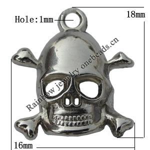 Jewelry findings, CCB plastic Pendant, Skeleton 16x18mm, Hole:1mm sold By Bag
