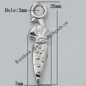 Jewelry findings, CCB plastic Pendant, Umbrella 7x26mm, Hole:3mm sold By Bag