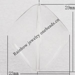 Transparent Acrylic Pendant, Diamond 29x23mm, Sold by Bag
