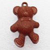 Solid Acrylic Pendant, Bear 23x39mm Hole:2mm, Sold by Bag