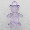 Transparent Acrylic Pendant, Bear 16x25mm, Sold by Bag