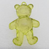 Transparent Acrylic Pendant, Bear 38x60mm Hole:2mm, Sold by Bag