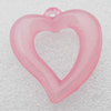 Transparent Acrylic Pendant, Heart 35x38mm Hole:2mm, Sold by Bag