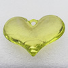 Transparent Acrylic Pendant, Heart 60x41mm Hole:4mm, Sold by Bag