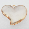 Transparent Acrylic Pendant, Heart 49x41mm Hole:3mm, Sold by Bag