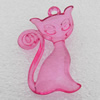 Transparent Acrylic Pendant, Cat 26x42mm Hole:3mm, Sold by Bag