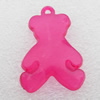 Transparent Acrylic Pendant, Bear 27x38mm Hole:2mm, Sold by Bag