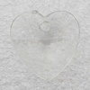 Transparent Acrylic Pendant, Heart 17x17mm Hole:2mm, Sold by Bag