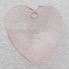 Transparent Acrylic Pendant, Heart 23x23mm Hole:2mm, Sold by Bag