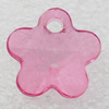 Transparent Acrylic Pendant, Flower 13x13mm Hole:2mm, Sold by Bag