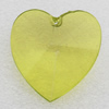 Transparent Acrylic Pendant, Heart 39x39mm Hole:3mm, Sold by Bag