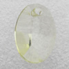 Transparent Acrylic Pendant, Flat Faceted Oval 12x18mm Hole:3mm, Sold by Bag