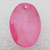 Transparent Acrylic Pendant, Flat Faceted Oval 17x24mm Hole:2mm, Sold by Bag
