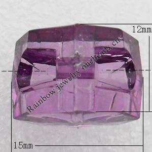 Transparent Acrylic Pendant, Column 15x12mm Hole:3mm, Sold by Bag