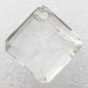 Transparent Acrylic Pendant, Faceted Diamond 19x19mm Hole:2mm, Sold by Bag