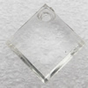 Transparent Acrylic Pendant, Faceted Diamond 19x19mm Hole:2mm, Sold by Bag