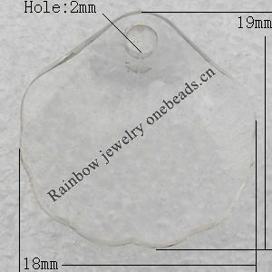 Transparent Acrylic Pendant, Sector 18x19mm Hole:2mm, Sold by Bag